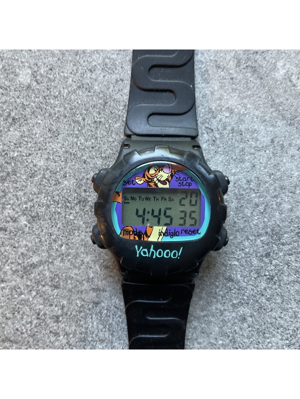 Timex Winnie The Pooh Tigger Themed Digital Watch 36mm Black Resin Case A21